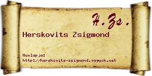 Herskovits Zsigmond névjegykártya
